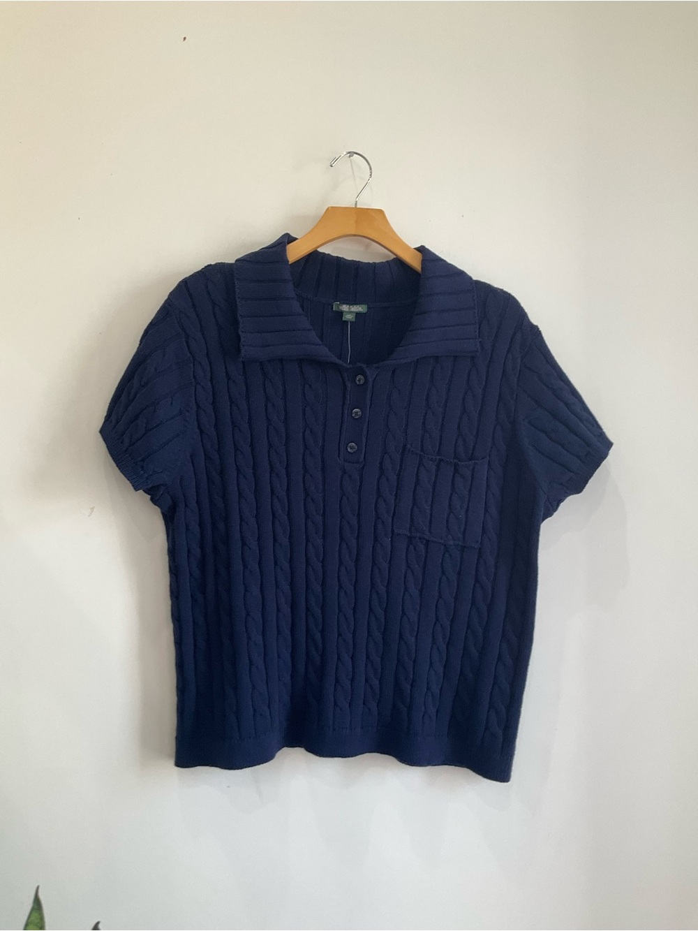 wild fable Navy Cable-Knit Polo Tee
